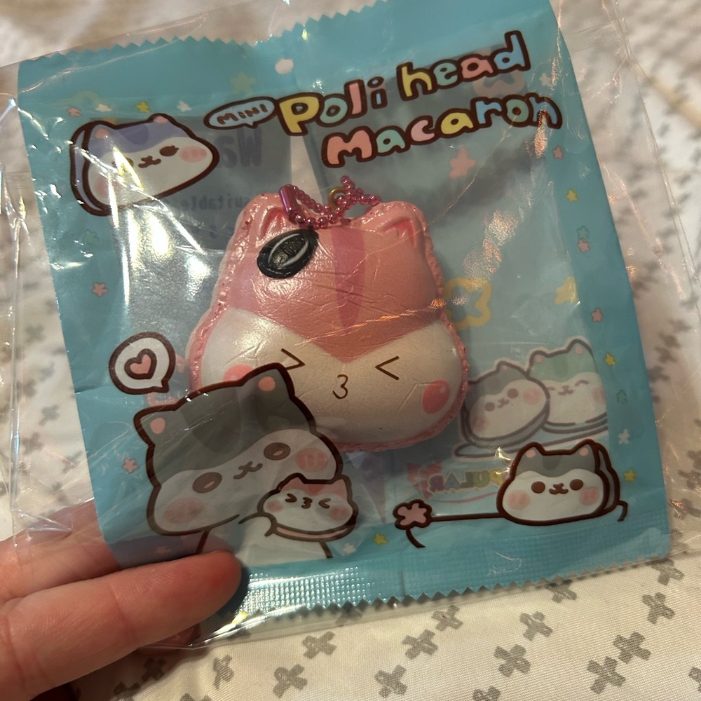 Pink Poli Head Macaron Squishy
